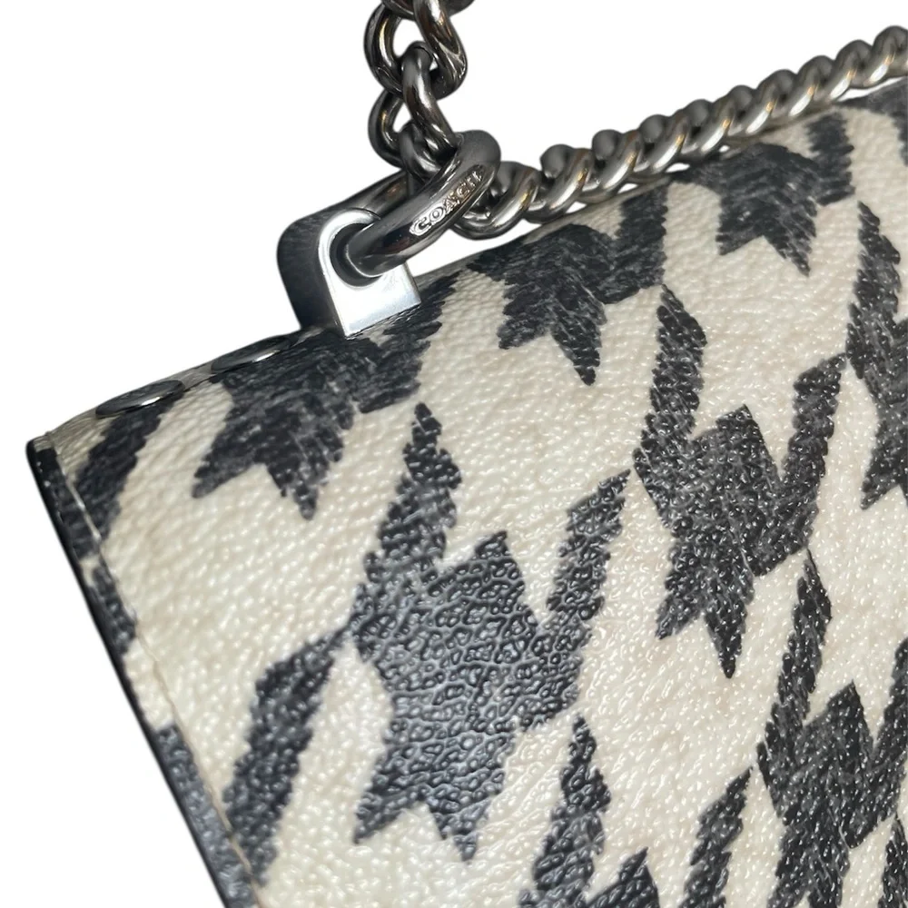 Coach Klare Houndstooth 2-Way Crossbody Classic Shoulder Flap Bag 2023